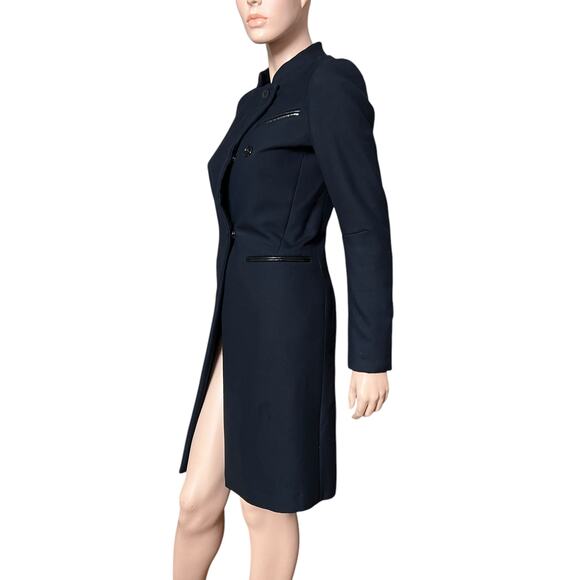 CERRUTI Trench Coat Snaps and Button Front Closure Size 40 Small US Long Sleeves - Picture 4 of 11